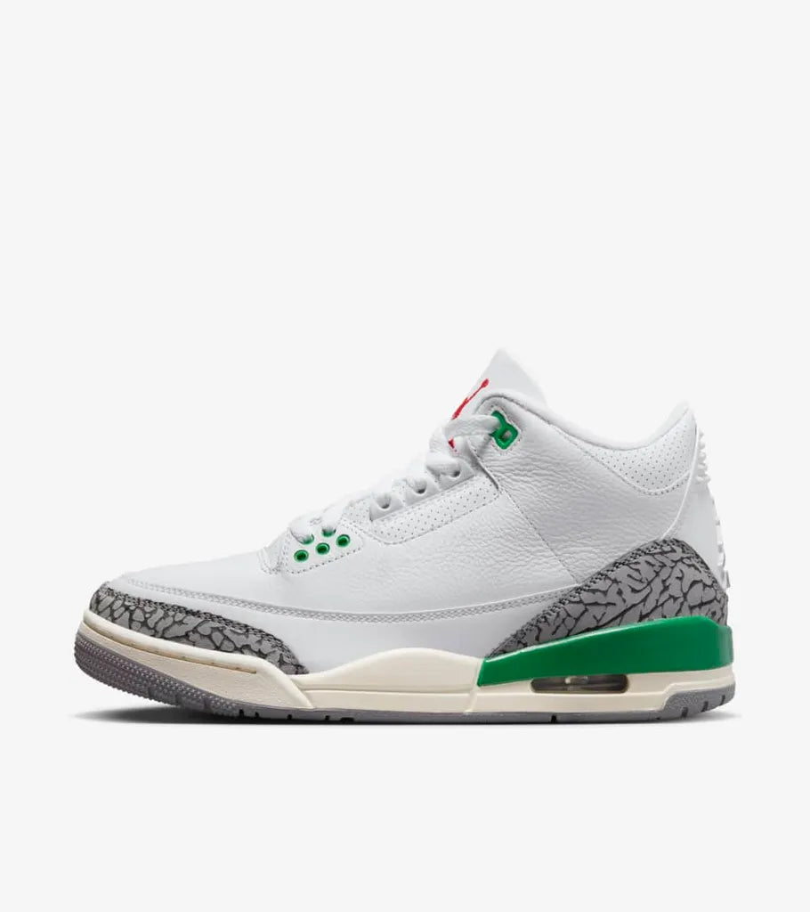  Air Jordan 3 Retro Shoes Green Gray White