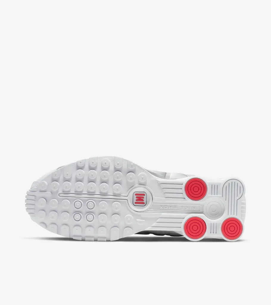  Shox R4 White and Metallic Silver